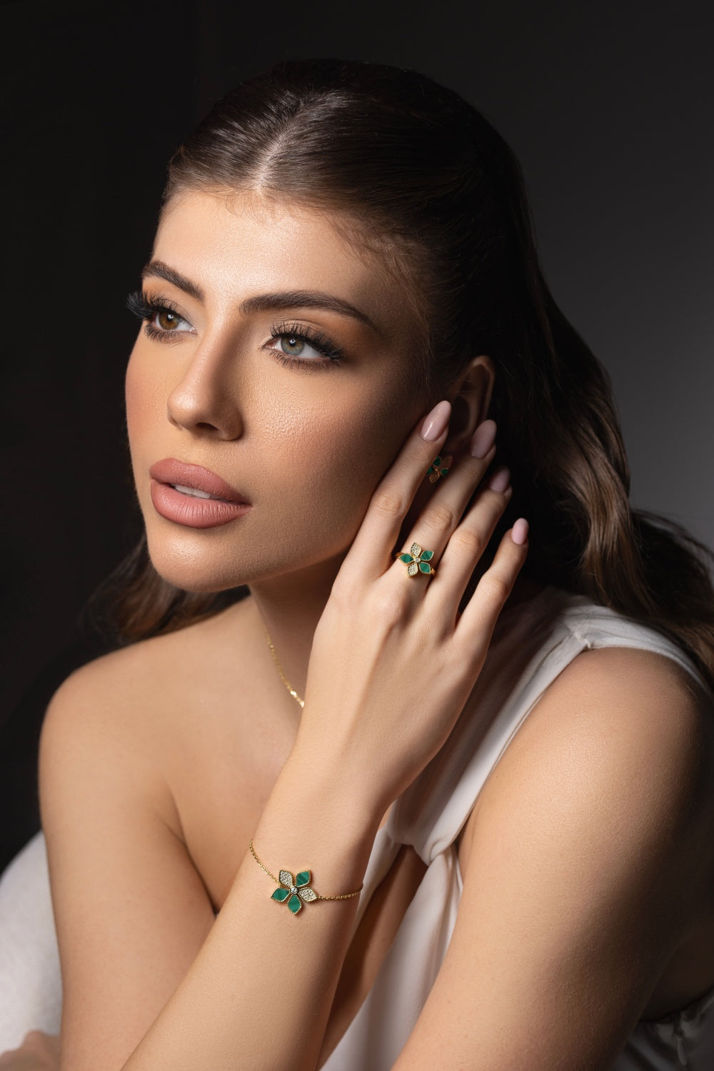  مجموعة مجوهرات المالاكيت الفاخرة